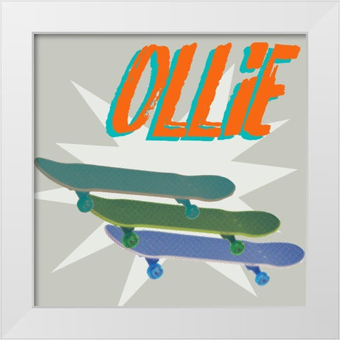 SK8R IV White Modern Wood Framed Art Print by Fagalde, Jarman
