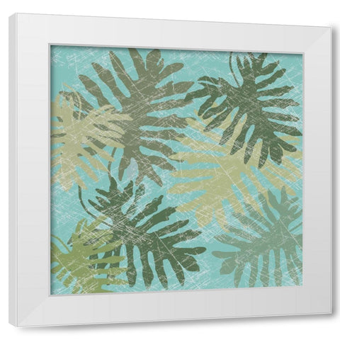 Faded Tropical Leaves I White Modern Wood Framed Art Print by Reynolds, Jade