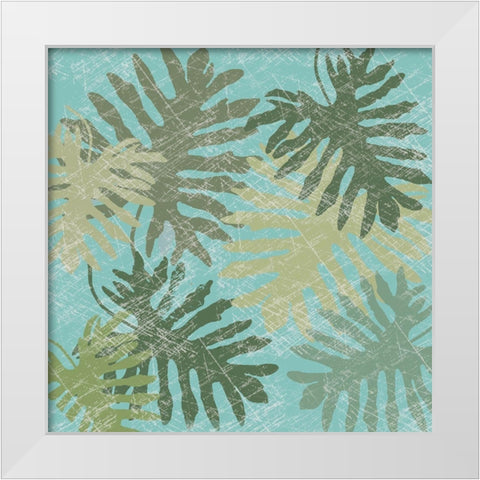 Faded Tropical Leaves I White Modern Wood Framed Art Print by Reynolds, Jade