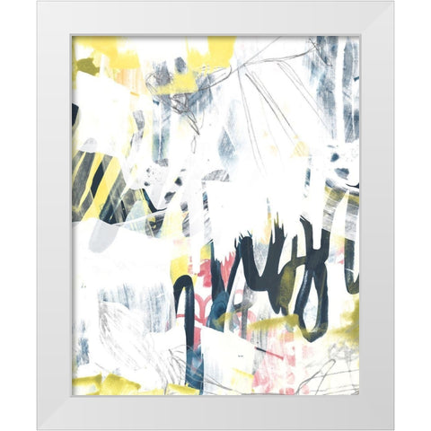 Lyrical Graffiti I White Modern Wood Framed Art Print by Vess, June Erica