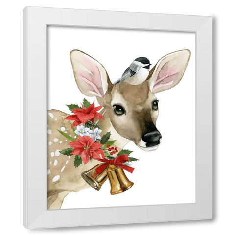 Deer Christmas I White Modern Wood Framed Art Print by Popp, Grace