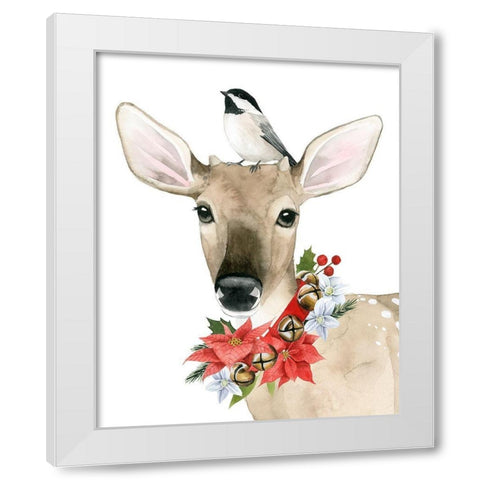 Deer Christmas II White Modern Wood Framed Art Print by Popp, Grace