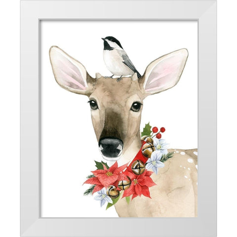 Deer Christmas II White Modern Wood Framed Art Print by Popp, Grace