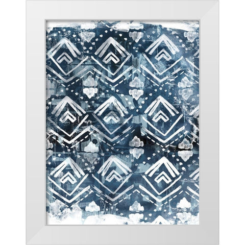 Indigo Extraction II White Modern Wood Framed Art Print by Vess, June Erica