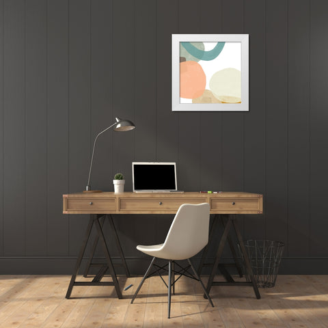 Platelet II White Modern Wood Framed Art Print by Vess, June Erica