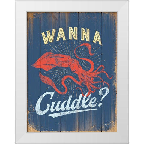 Punny Coastal III White Modern Wood Framed Art Print by Brando, J.J.