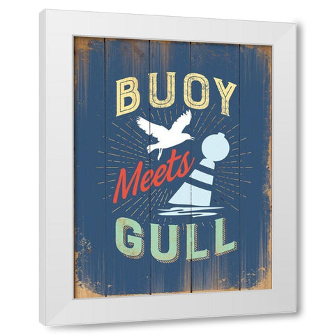 Punny Coastal IV White Modern Wood Framed Art Print by Brando, J.J.