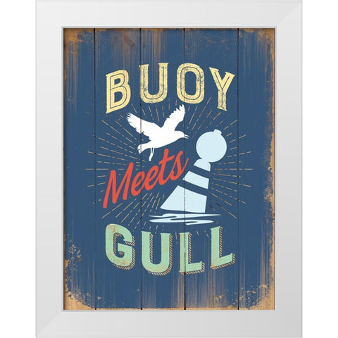 Punny Coastal IV White Modern Wood Framed Art Print by Brando, J.J.