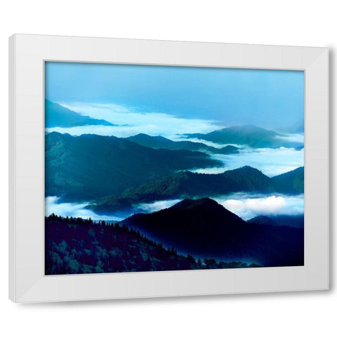 Misty Mountains XIV White Modern Wood Framed Art Print by McLoughlin, James