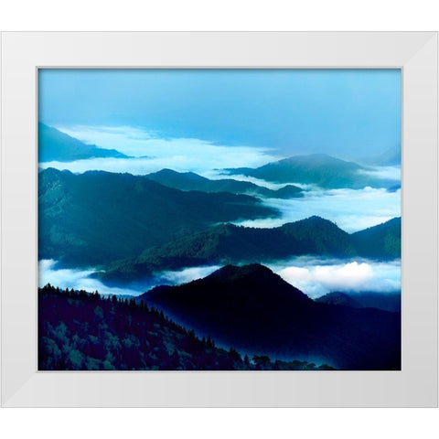 Misty Mountains XIV White Modern Wood Framed Art Print by McLoughlin, James