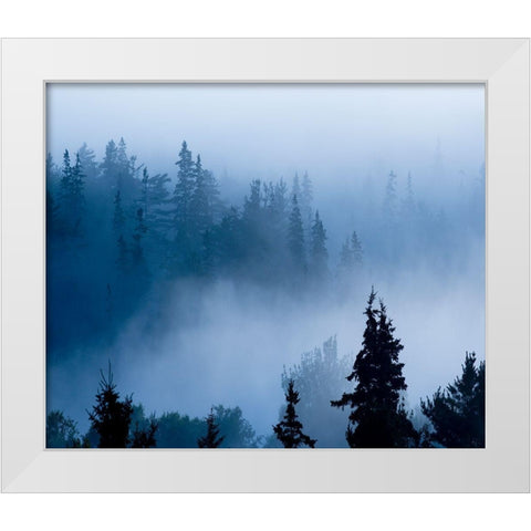 Misty Mountains XV White Modern Wood Framed Art Print by McLoughlin, James