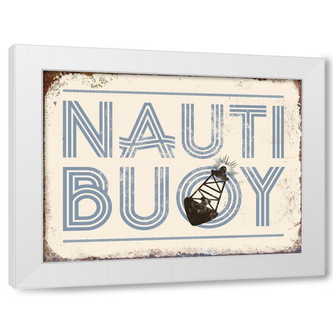 Punny Nautical V White Modern Wood Framed Art Print by Brando, J.J.