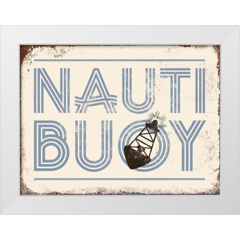 Punny Nautical V White Modern Wood Framed Art Print by Brando, J.J.