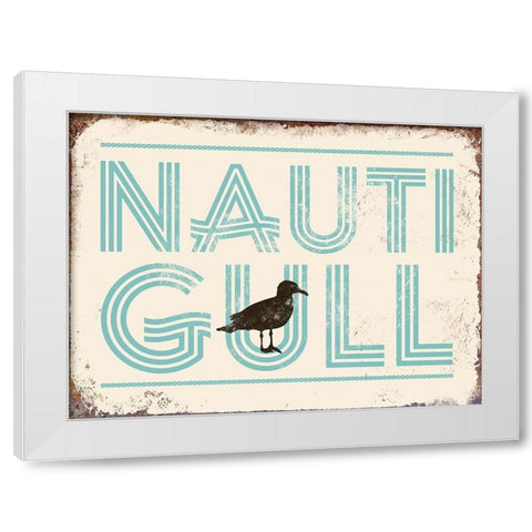 Punny Nautical VI White Modern Wood Framed Art Print by Brando, J.J.