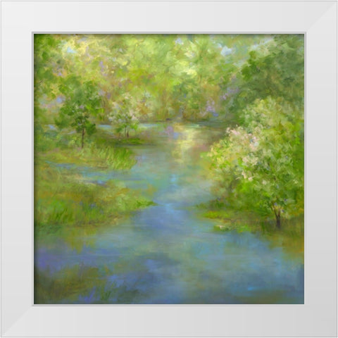 Spring Lake Reflections White Modern Wood Framed Art Print by Finch, Sheila