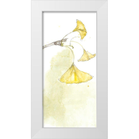 Ginkgo Triptych III White Modern Wood Framed Art Print by Goldberger, Jennifer