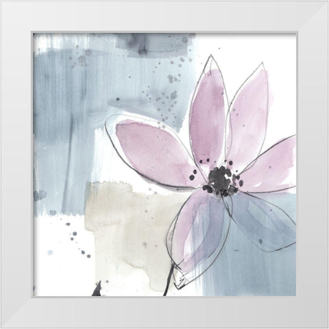 Blush Flower Splash VI White Modern Wood Framed Art Print by Goldberger, Jennifer