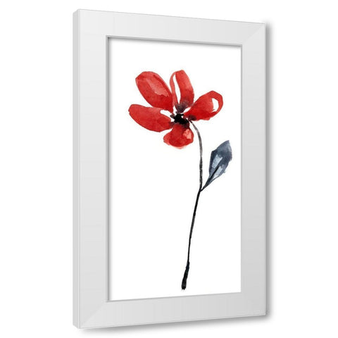 Sumi-e en Rouge II White Modern Wood Framed Art Print by Goldberger, Jennifer