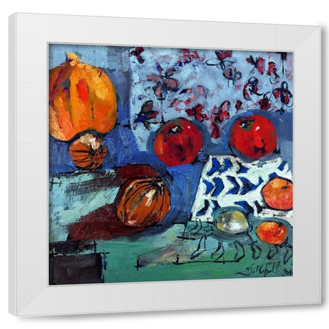 Apple Composition White Modern Wood Framed Art Print by Ferrell, Erin McGee
