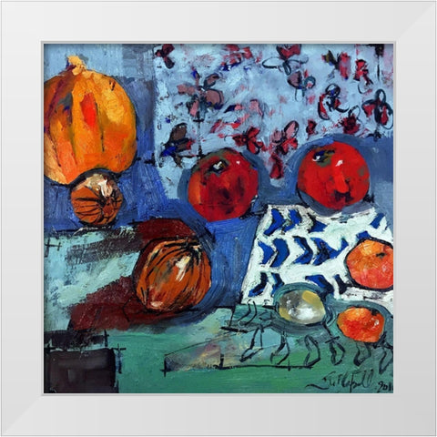 Apple Composition White Modern Wood Framed Art Print by Ferrell, Erin McGee