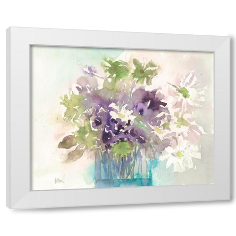 Center Piece I White Modern Wood Framed Art Print by Dixon, Samuel