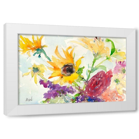 Bright Wild Flowers I White Modern Wood Framed Art Print by Dixon, Samuel