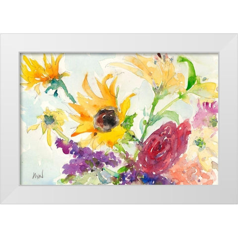 Bright Wild Flowers I White Modern Wood Framed Art Print by Dixon, Samuel