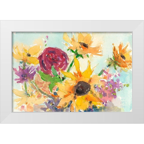 Bright Wild Flowers II White Modern Wood Framed Art Print by Dixon, Samuel