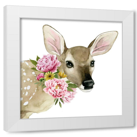 Deer Spring I White Modern Wood Framed Art Print by Popp, Grace