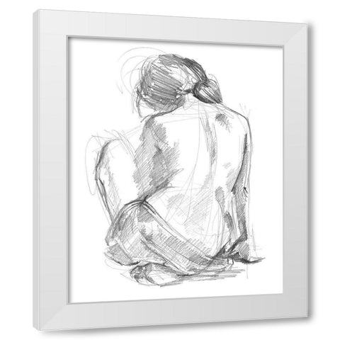 Sitting Pose I White Modern Wood Framed Art Print by Parker, Jennifer Paxton