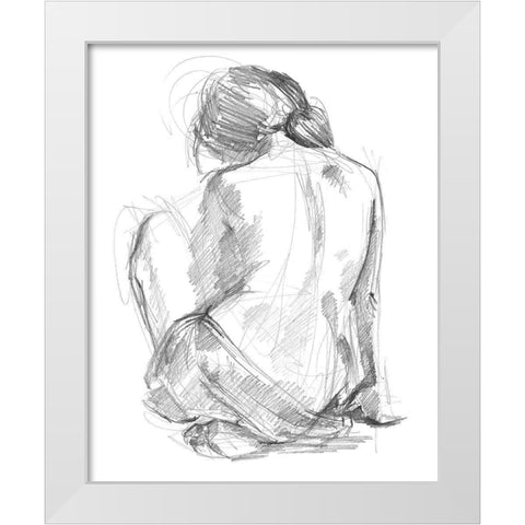 Sitting Pose I White Modern Wood Framed Art Print by Parker, Jennifer Paxton
