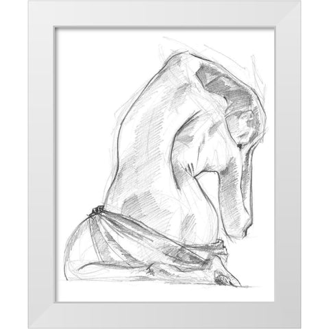 Sitting Pose IV White Modern Wood Framed Art Print by Parker, Jennifer Paxton