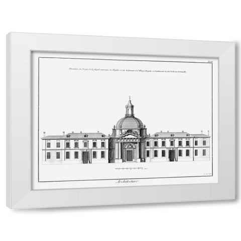 Architectural Elevation I White Modern Wood Framed Art Print by Diderot, Denis