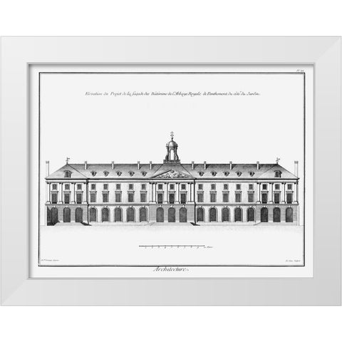 Architectural Elevation II White Modern Wood Framed Art Print by Diderot, Denis