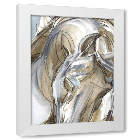 Horse Abstraction I White Modern Wood Framed Art Print by Parker, Jennifer Paxton