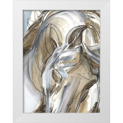Horse Abstraction I White Modern Wood Framed Art Print by Parker, Jennifer Paxton