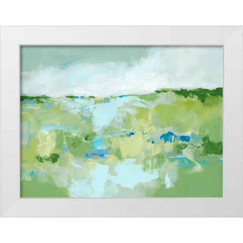 Spring Green I White Modern Wood Framed Art Print by Long, Christina