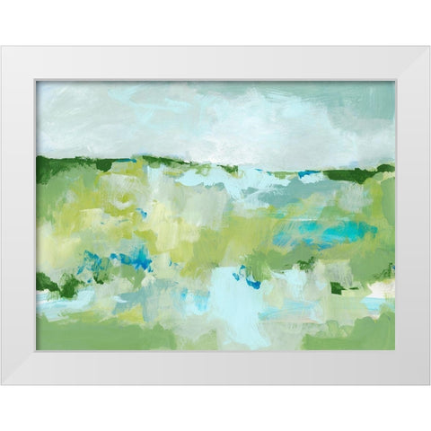 Spring Green II White Modern Wood Framed Art Print by Long, Christina