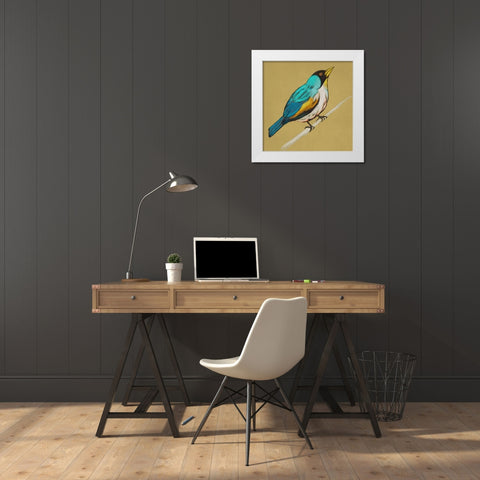 Winged Sketch II on Ochre White Modern Wood Framed Art Print by Zarris, Chariklia