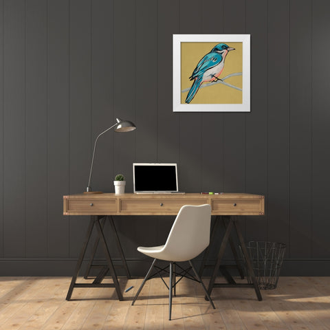 Winged Sketch IV on Ochre White Modern Wood Framed Art Print by Zarris, Chariklia