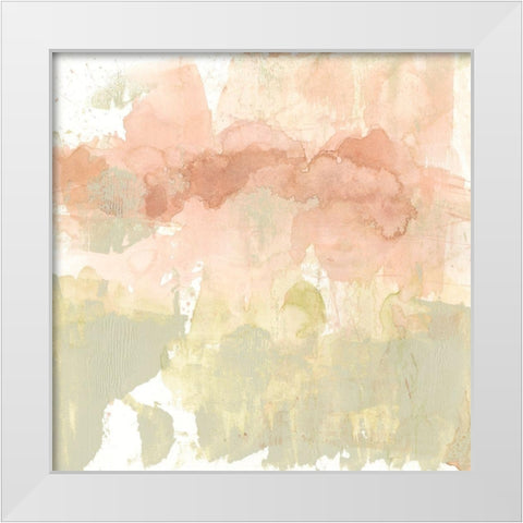 Dusty Blush and Olive I White Modern Wood Framed Art Print by Goldberger, Jennifer
