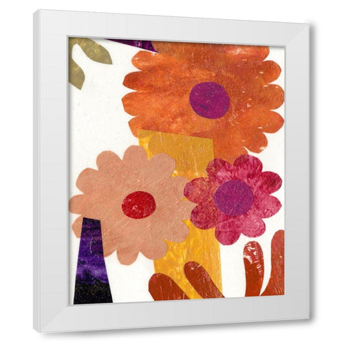 Fiesta Floral I White Modern Wood Framed Art Print by Moore, Regina