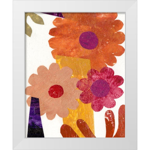 Fiesta Floral I White Modern Wood Framed Art Print by Moore, Regina