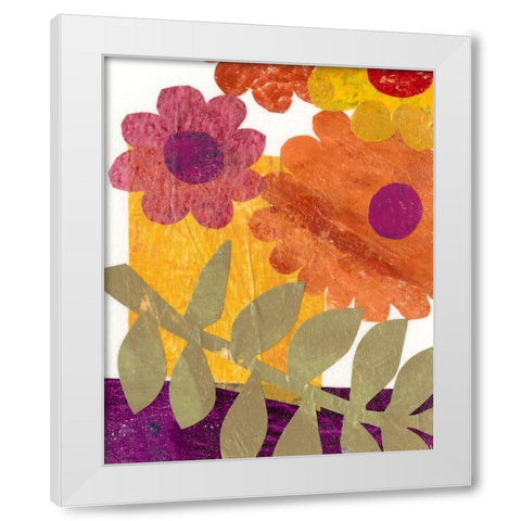 Fiesta Floral IV White Modern Wood Framed Art Print by Moore, Regina