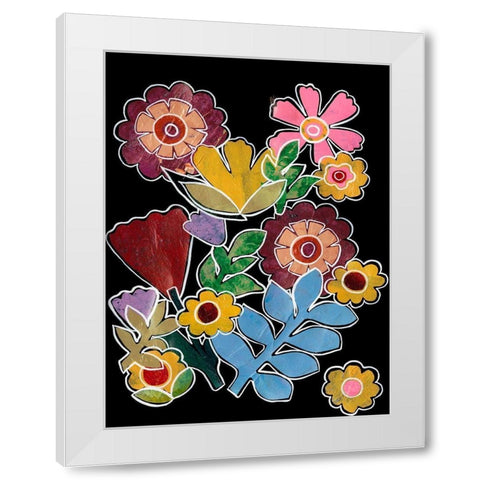 Layered Floral I White Modern Wood Framed Art Print by Moore, Regina