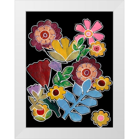 Layered Floral I White Modern Wood Framed Art Print by Moore, Regina