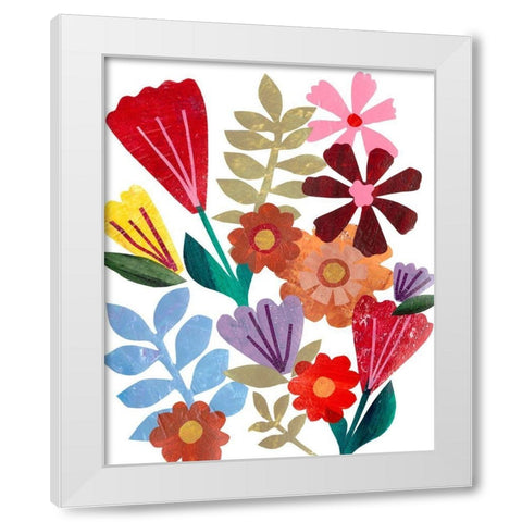 Bright Floral I White Modern Wood Framed Art Print by Moore, Regina