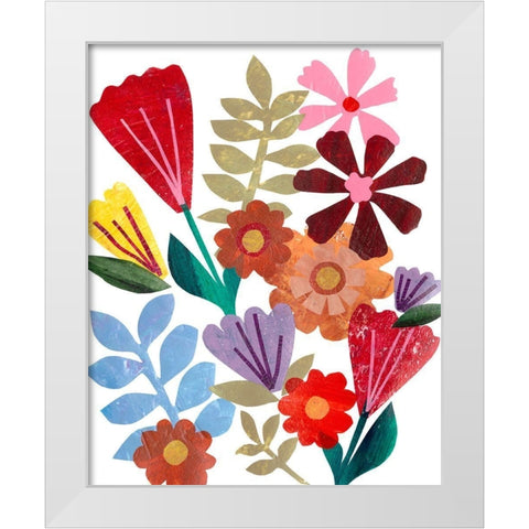Bright Floral I White Modern Wood Framed Art Print by Moore, Regina