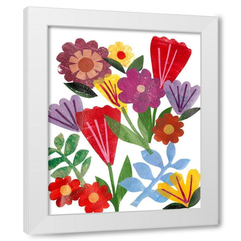 Bright Floral II White Modern Wood Framed Art Print by Moore, Regina