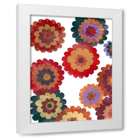 Scattered Blooms I White Modern Wood Framed Art Print by Moore, Regina